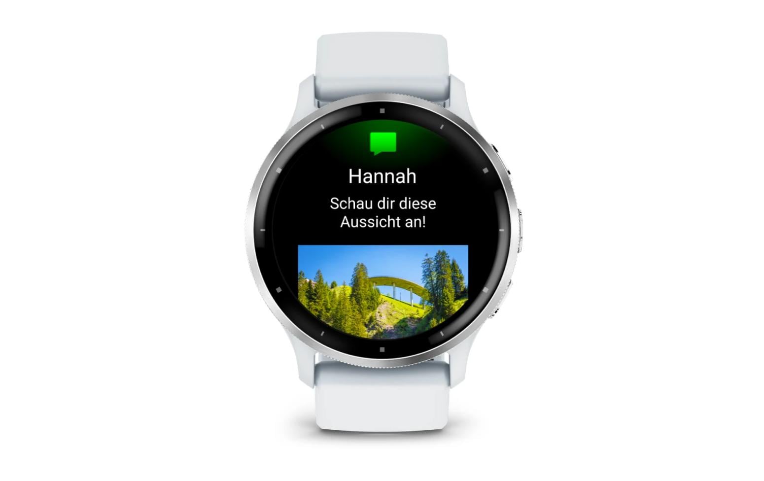 Garmin Venu 3 – Smartwatch – 45 mm, 1,4" AMOLED, GPS, Gorilla Glass 3, 5 ATM, Silber, Weiss, Sportarmband