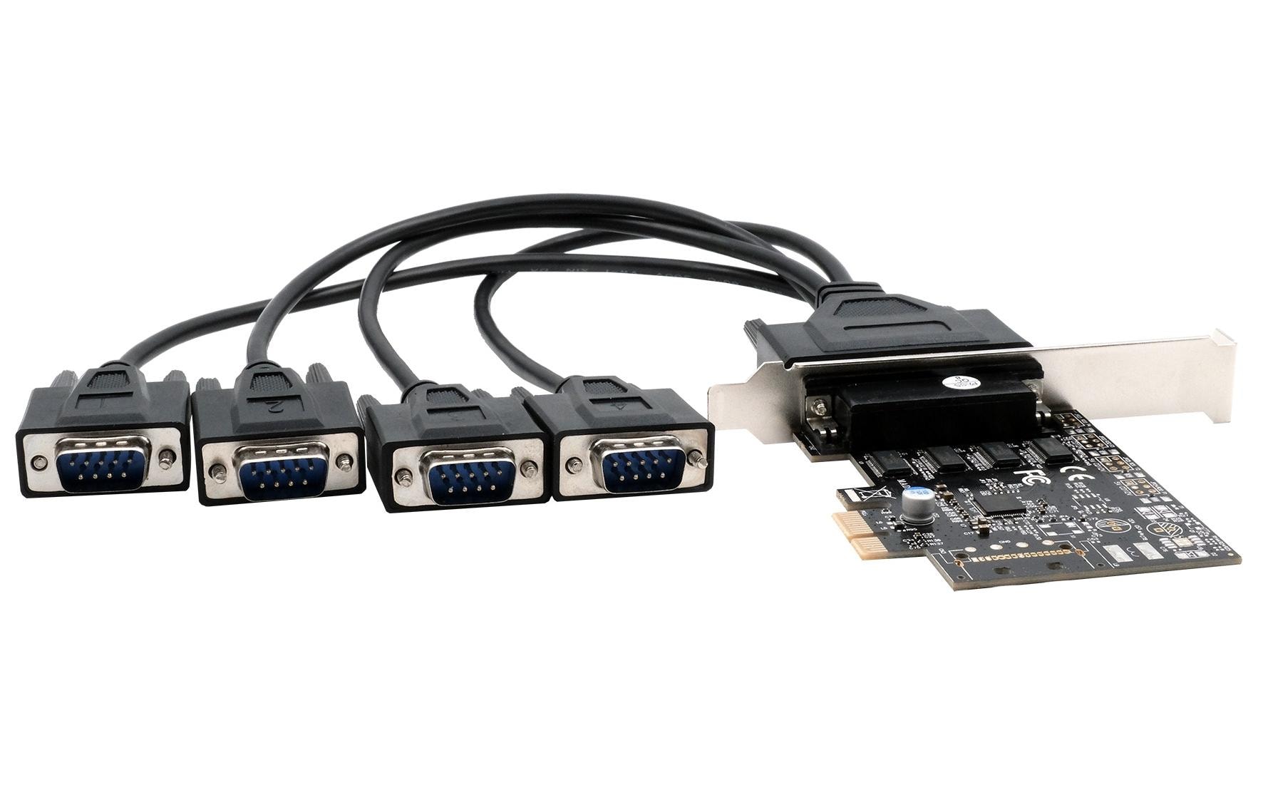EXSYS EX-46024 – PCIe Serielle RS-232 Karte – 4×9-Pin D-SUB, PCIe 2.0