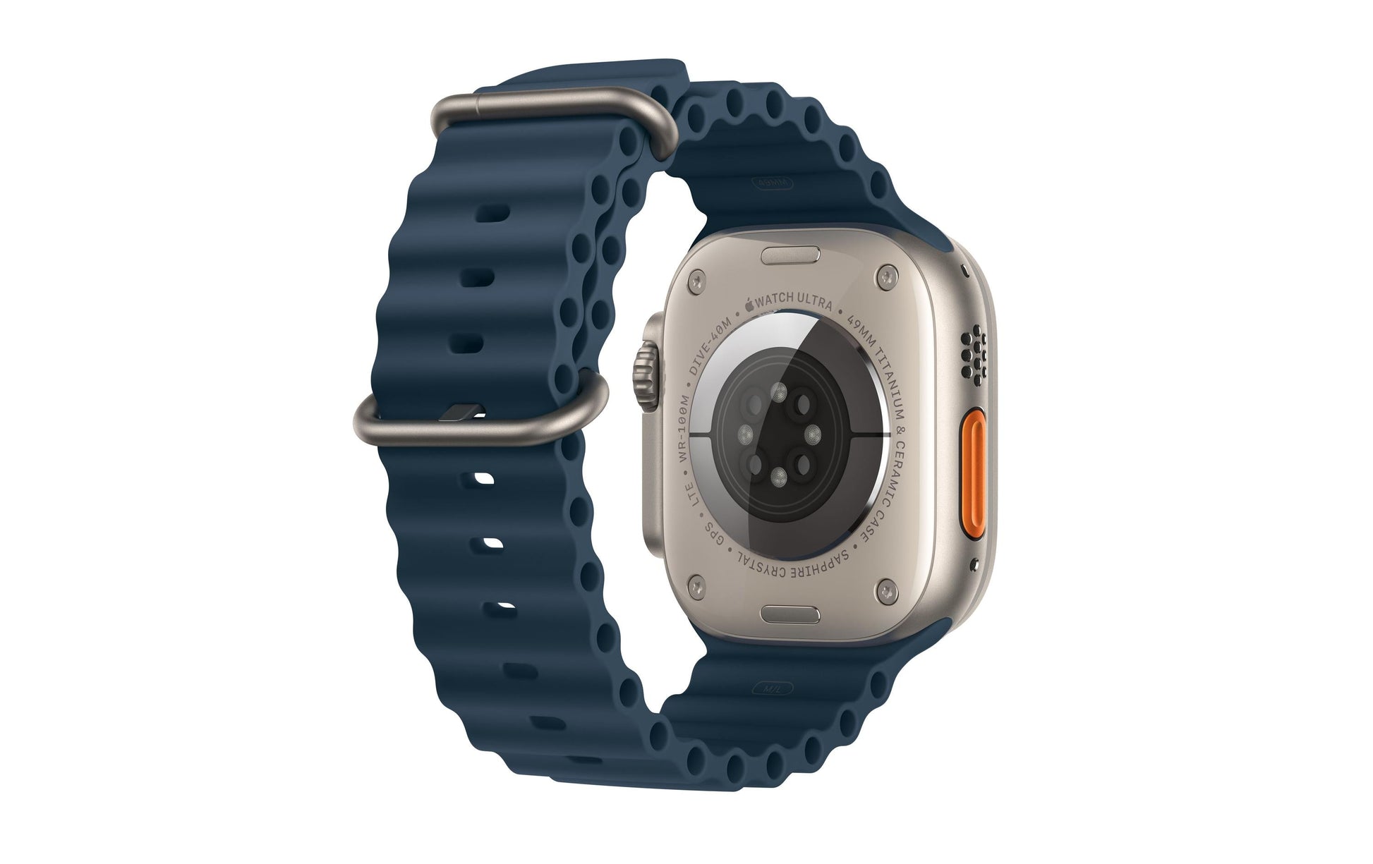 Apple Watch Ultra 2 – Smartwatch – 49 mm, LTE, OLED, Saphirglas, 100 m, Titan, Blue Ocean-Armband