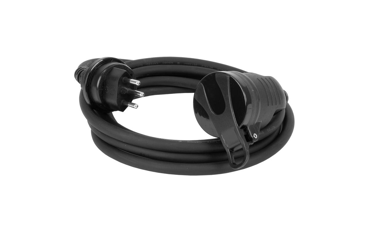 Steffen Verlängerungskabel – T13–T13, 5 m, IP55, Aussen, 3×1,5 mm², Schwarz