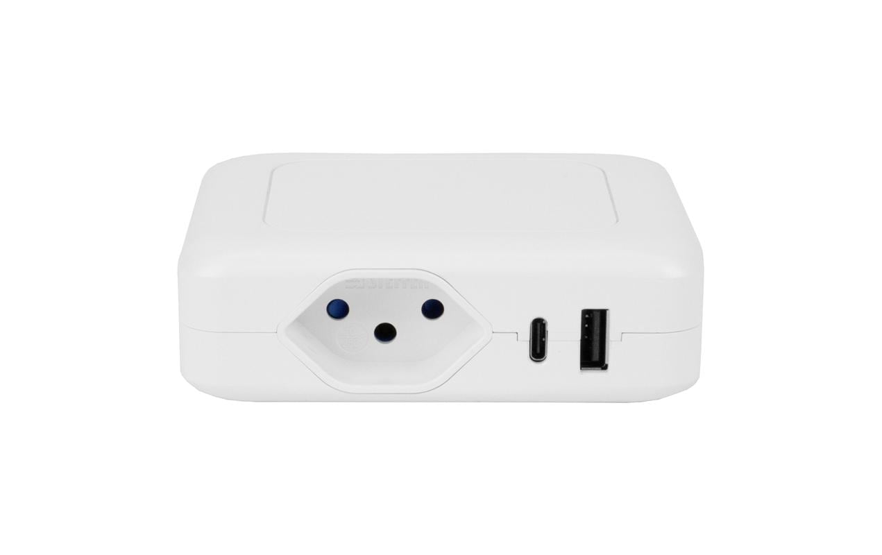Steffen IQ Steckdosenleiste, 3×T13, 1×USB‑A 36 W + 1×USB‑C PD 45 W, 1,5 m, IP20, Eingang T12 – weiss