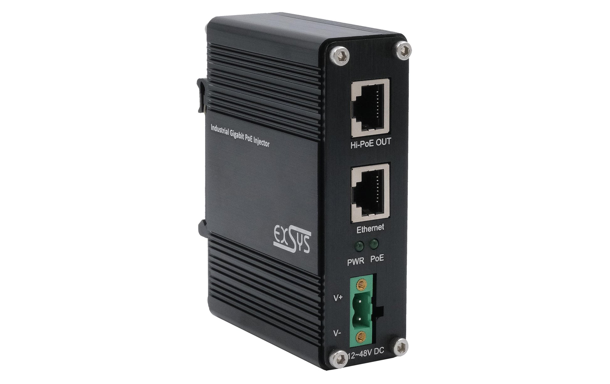 EXSYS EX-60310 PoE-Injektor – 60 W (IEEE 802.3af/at/bt), Gigabit, 2× RJ-45
