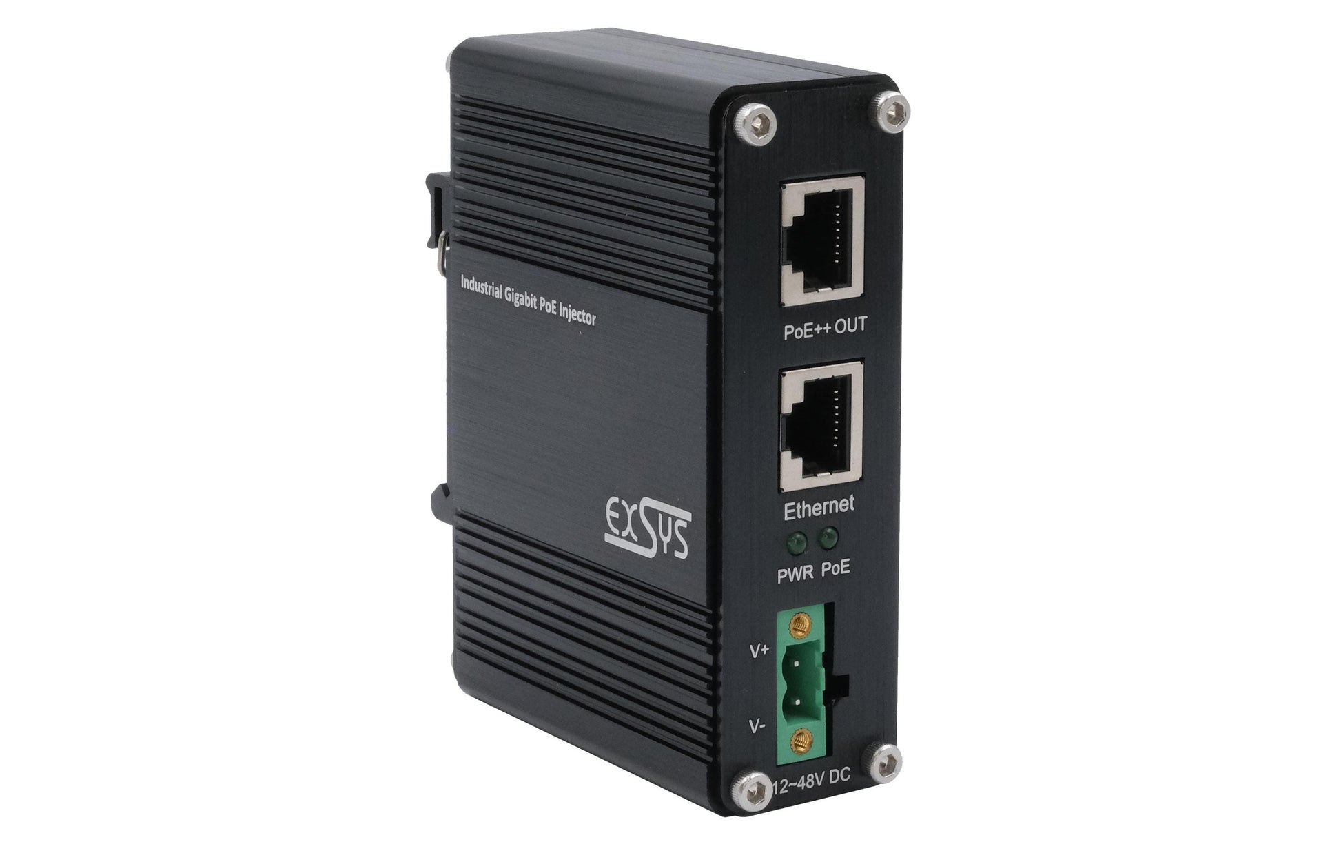 EXSYS EX-60315 PoE Midspan – 90 W IEEE 802.3bt, PoE++, Gigabit, 1× In / 1× Out RJ-45, IP40