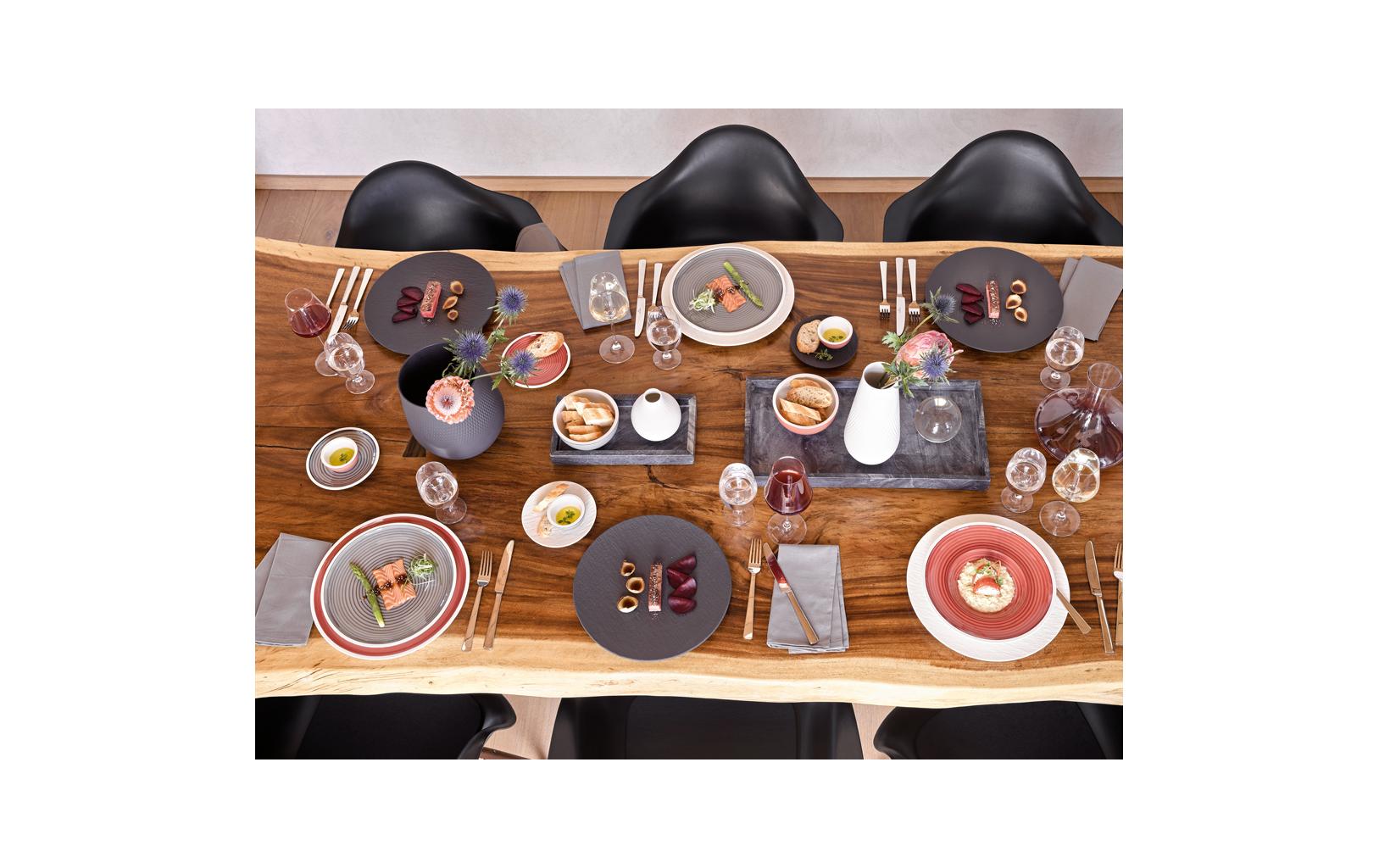 Villeroy & Boch Manufacture Rock Untertasse – Porzellan, weiss, 6 Stück