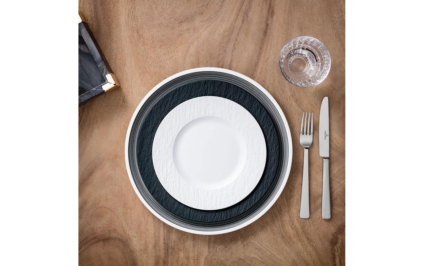 Villeroy & Boch Manufacture Rock Frühstücksteller – Porzellan, weiss, 6 Stück