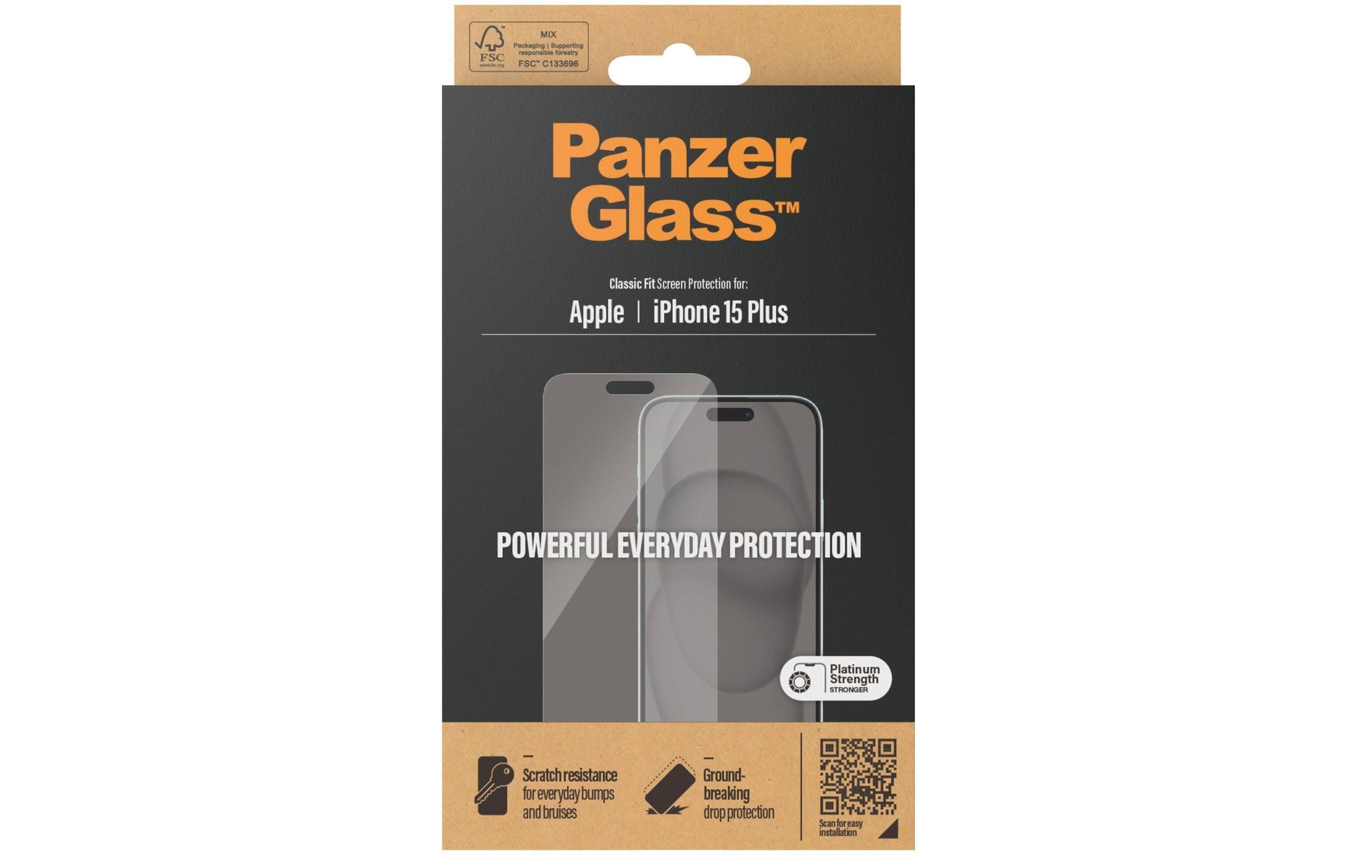 PanzerGlass Displayschutz (Panzerglas), Case Friendly – für iPhone 15 Plus
