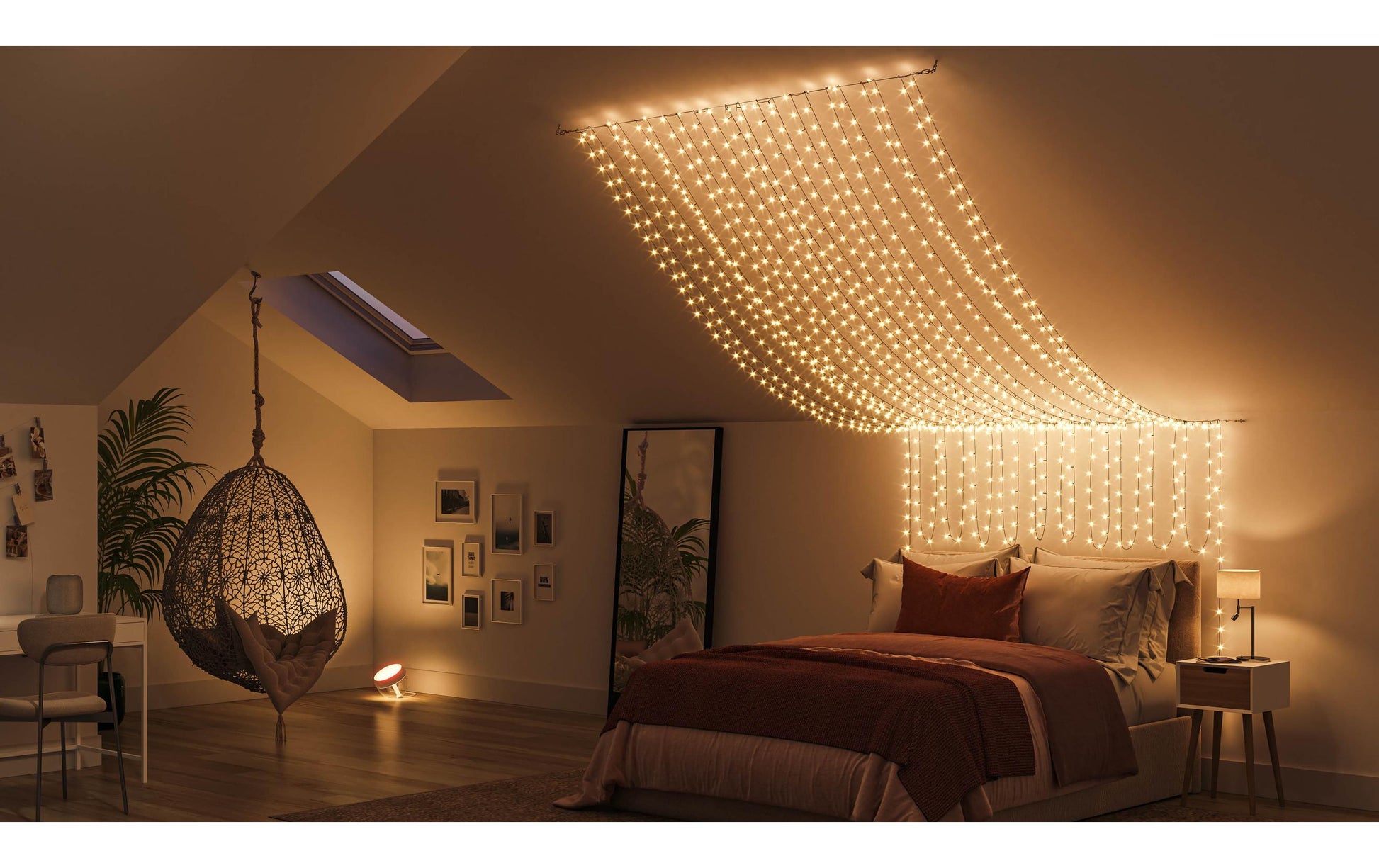 Philips by Signify Philips Hue Lichterkette – Bluetooth, für Alexa, Google, HomeKit, 250 LEDs, dimmbar, Schwarz, Synthetik