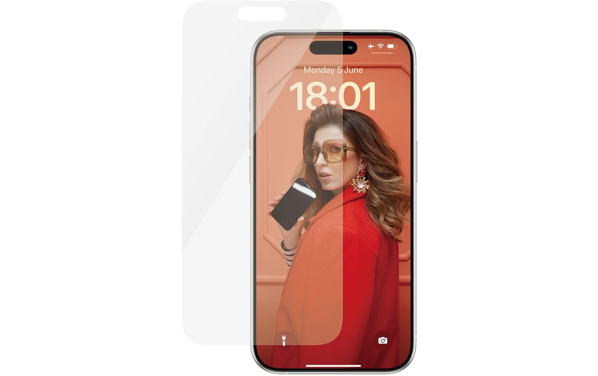 PanzerGlass Displayschutz, gehärtetes Glas, transparent – für Apple iPhone 15 Pro – 1er-Pack