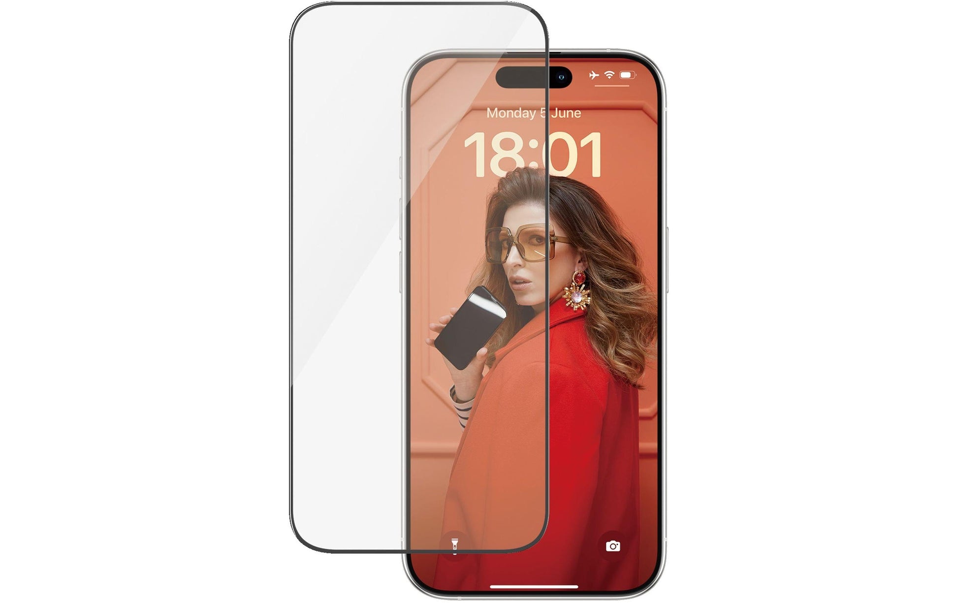 PanzerGlass Displayschutz (Panzerglas), Ultra-Wide Fit – für iPhone 15 Pro – mit Applikator