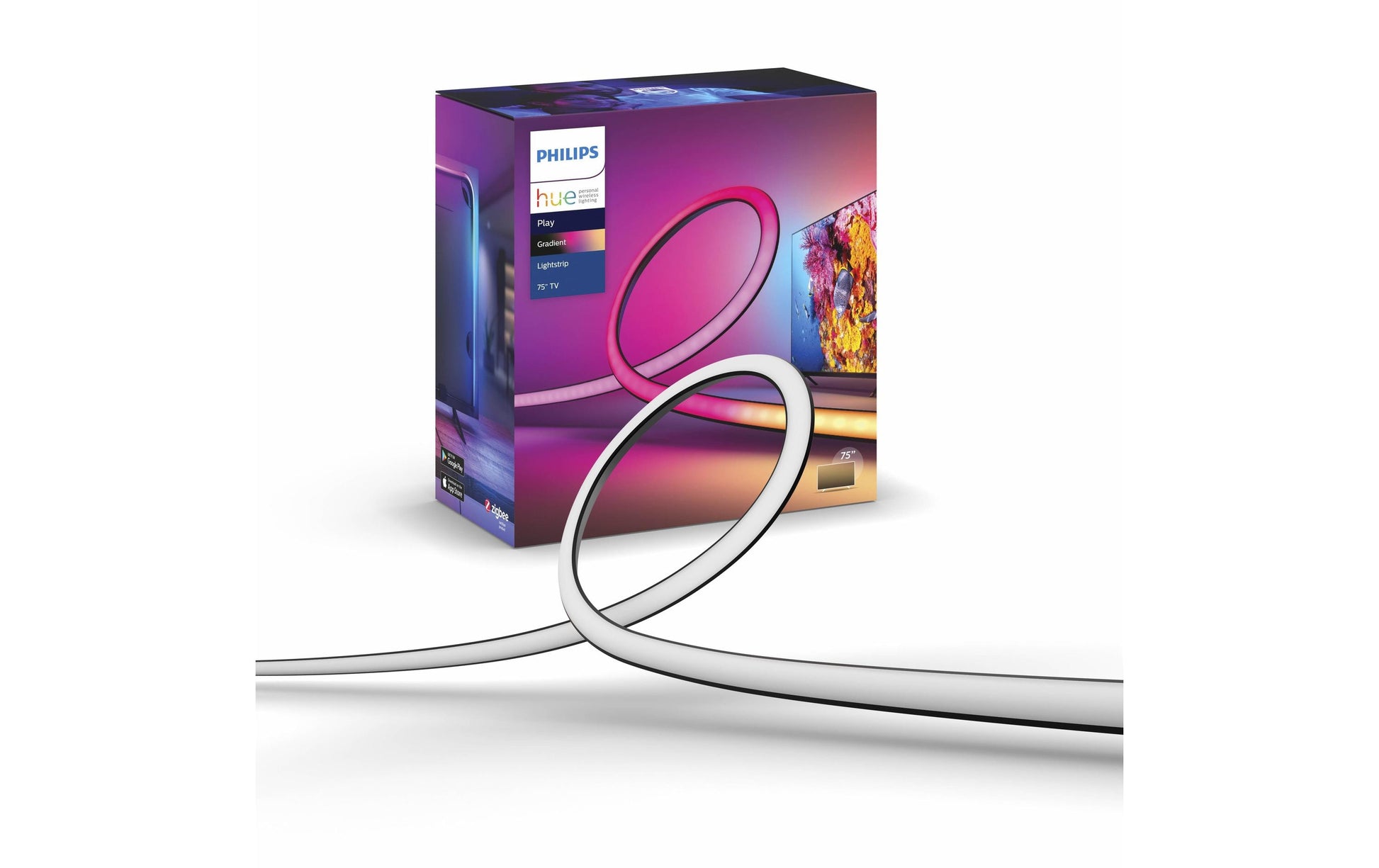 Philips by Signify Philips Hue LED-Strip Gradient Lightstrip 75 – 3,04 m, 1020 lm, 20 W, 2000–6500 K, für Hue Bridge/Hue Sync