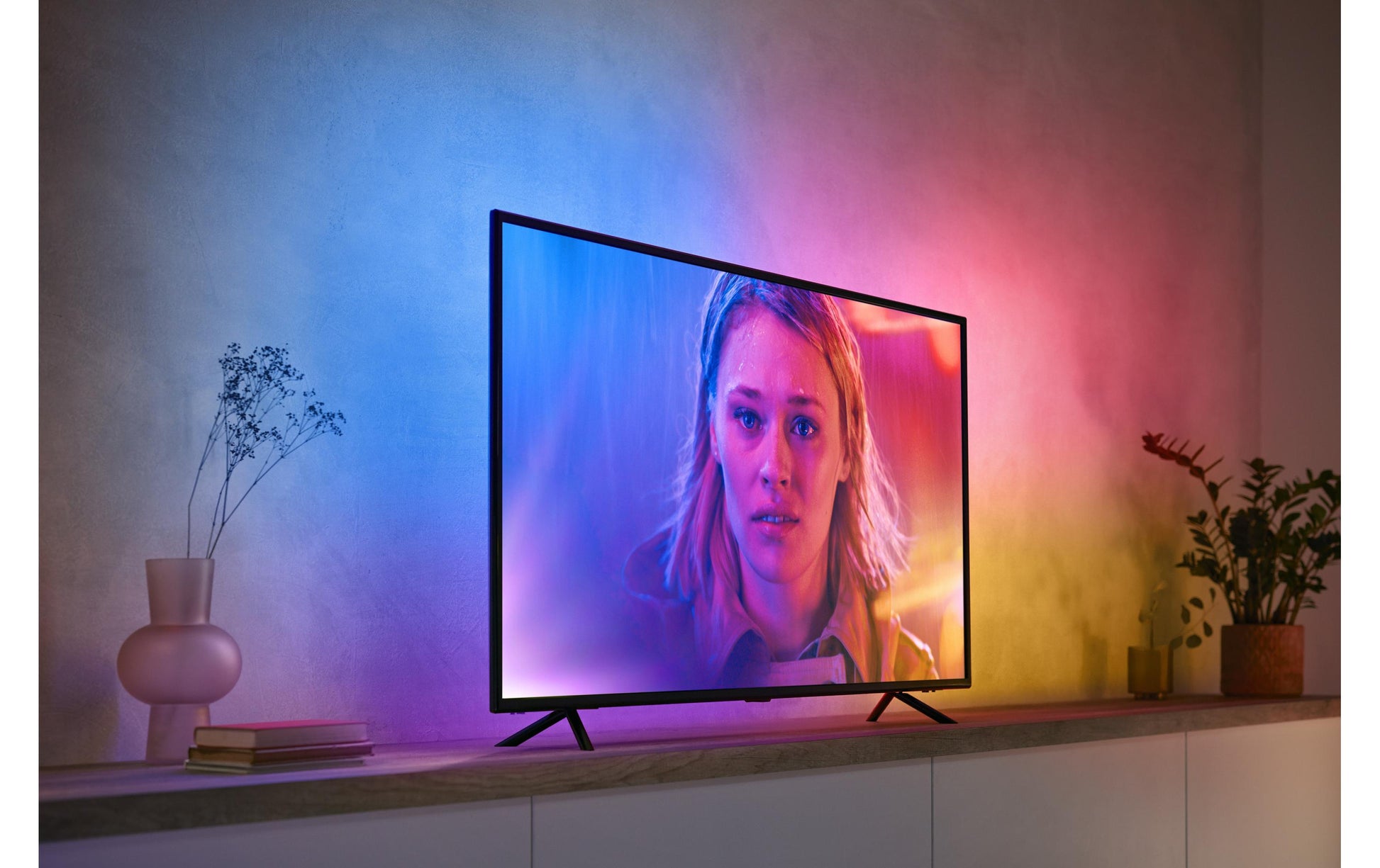Philips by Signify Philips Hue Gradient Lightstrip 55 TV-Backlight-Set – ZigBee, einstellbares Weiss – für 55" Fernseher – Schwarz
