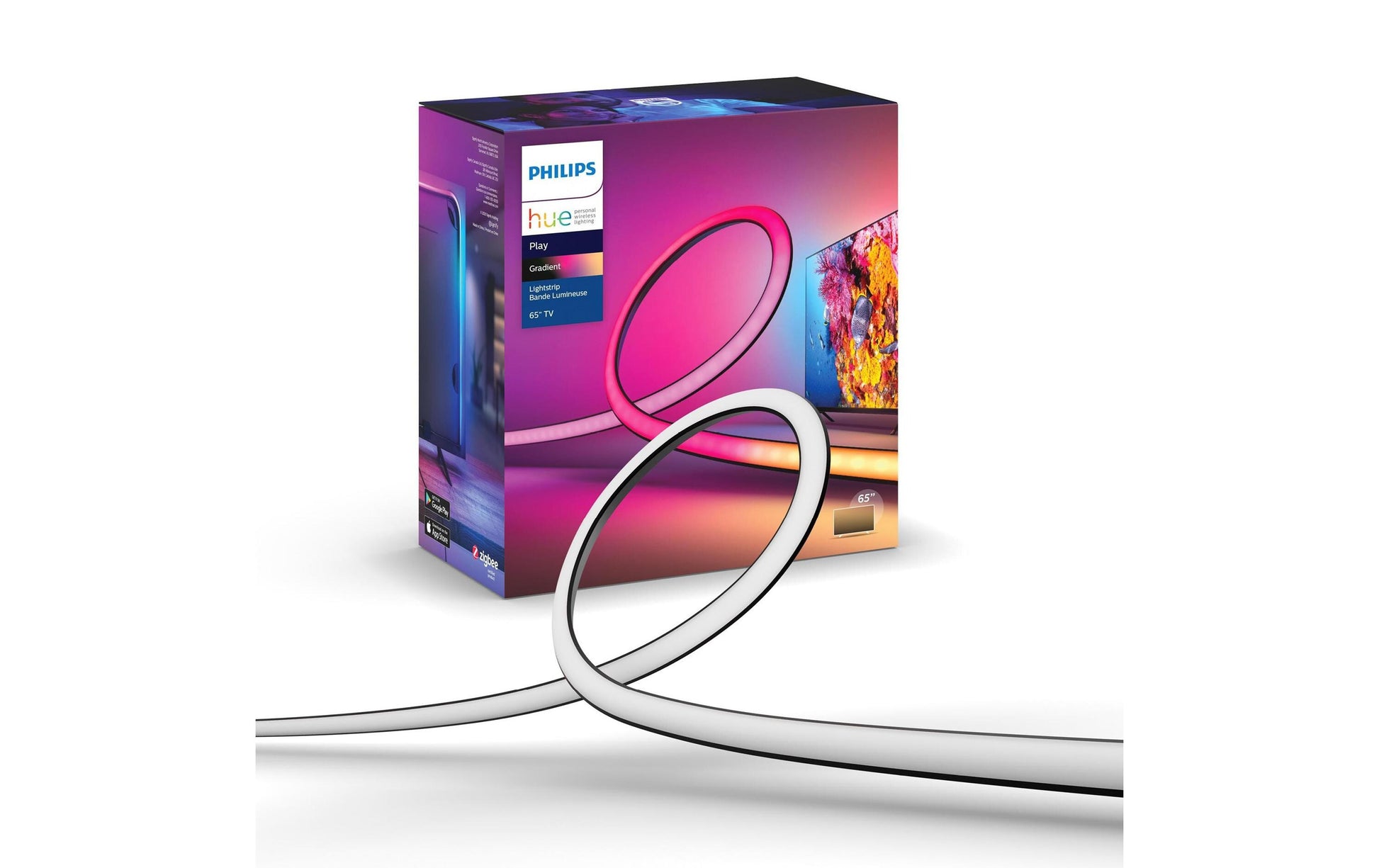 Philips by Signify Philips Hue LED-Strip Gradient Lightstrip 65 – 2,54 m, 1020 lm, 2000–6500 K, dimmbar, BT/Zigbee, für 65"