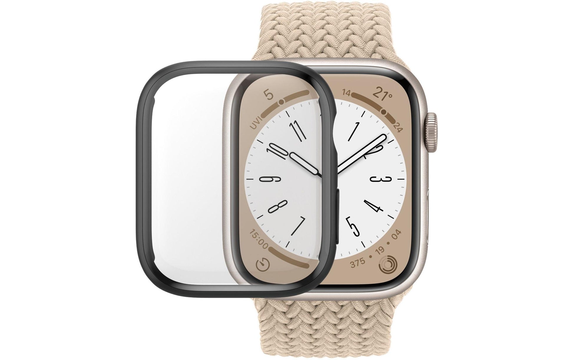 PanzerGlass Displayschutz – für Apple Watch Series 9 (45 mm), Hartglas, Schwarz – 1er-Pack