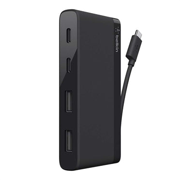 Belkin F4U090btBLK USB-Hub – USB-C, 2× USB-A, 2× USB-C, für MacBook
