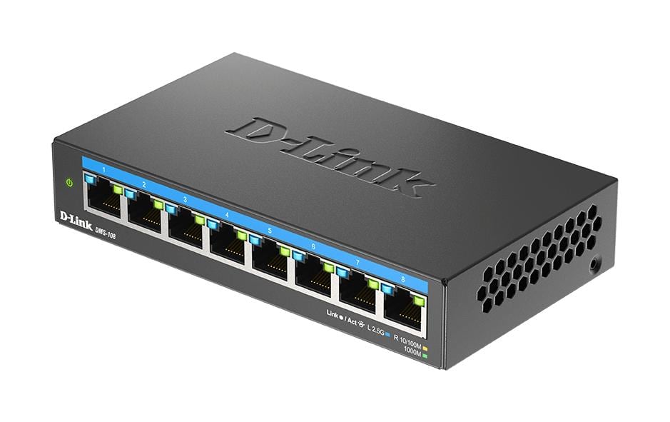 D-Link DMS-108/E – Unmanaged L2 Switch – 8× 2,5G, Desktop