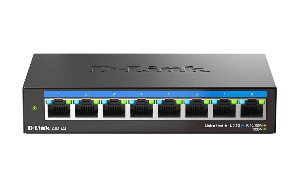 D-Link DMS-108/E – Unmanaged L2 Switch – 8× 2,5G, Desktop