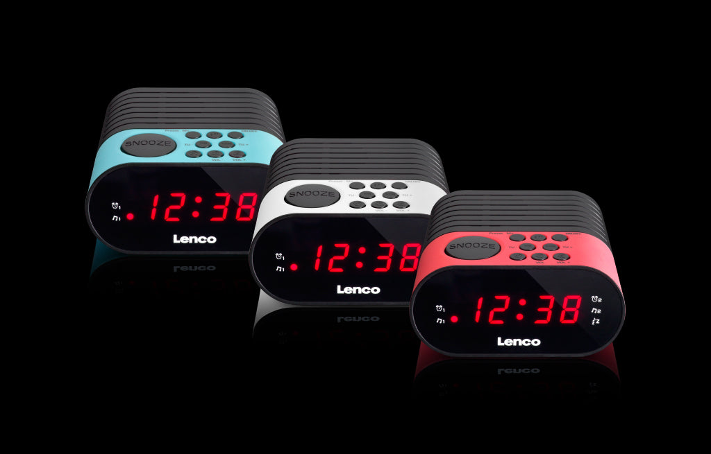 Lenco CR-07 – UKW Radiowecker, 2 Weckzeiten – Weiss