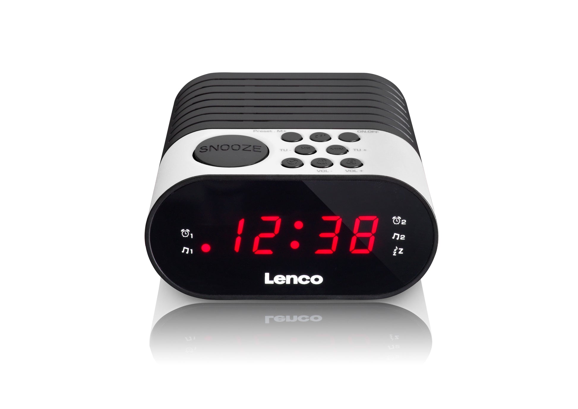 Lenco CR-07 – UKW Radiowecker, 2 Weckzeiten – Weiss