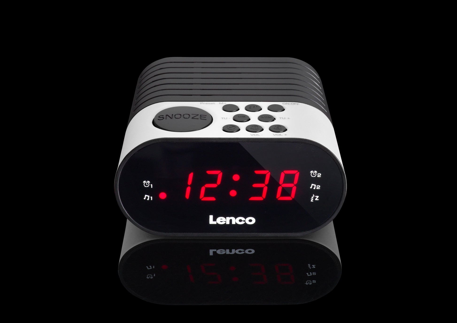 Lenco CR-07 – UKW Radiowecker, 2 Weckzeiten – Weiss