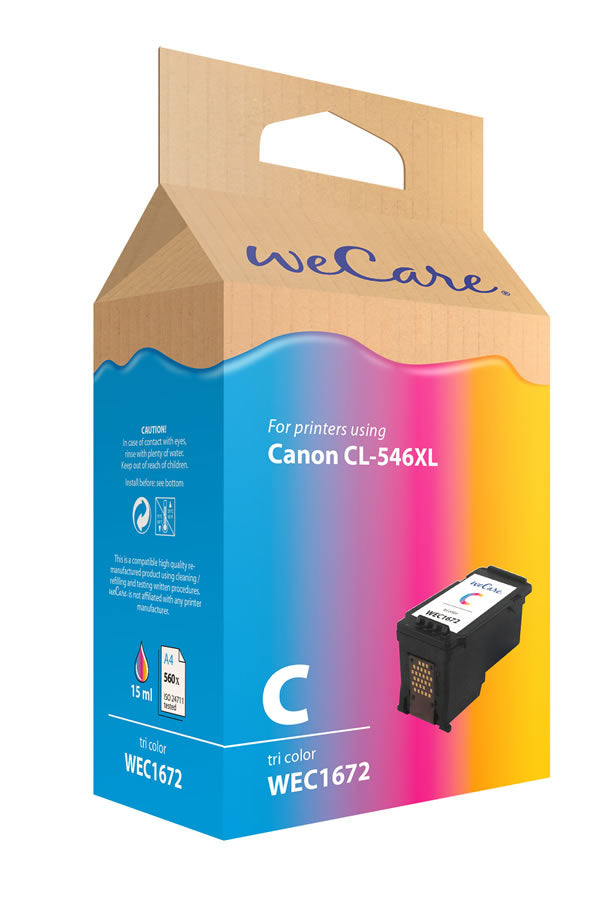 Wecare CL-546XL Cyan Tintenpatrone (Kompatibel) – 560 Seiten – für Canon PIXMA iP2850/MG2450/MG2550 …