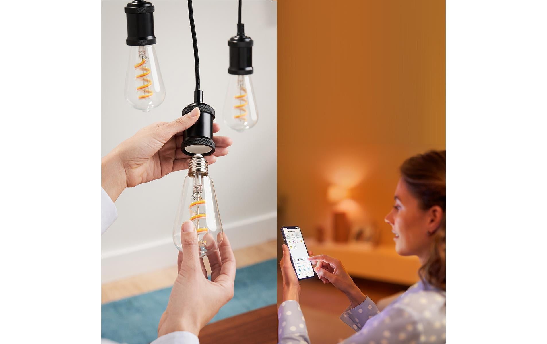 WiZ Smart-Leuchtmittel E27 ST64 – 470 lm, 2200–6500 K/mehrfarbig, WLAN/App, dimmbar – 1-Pack