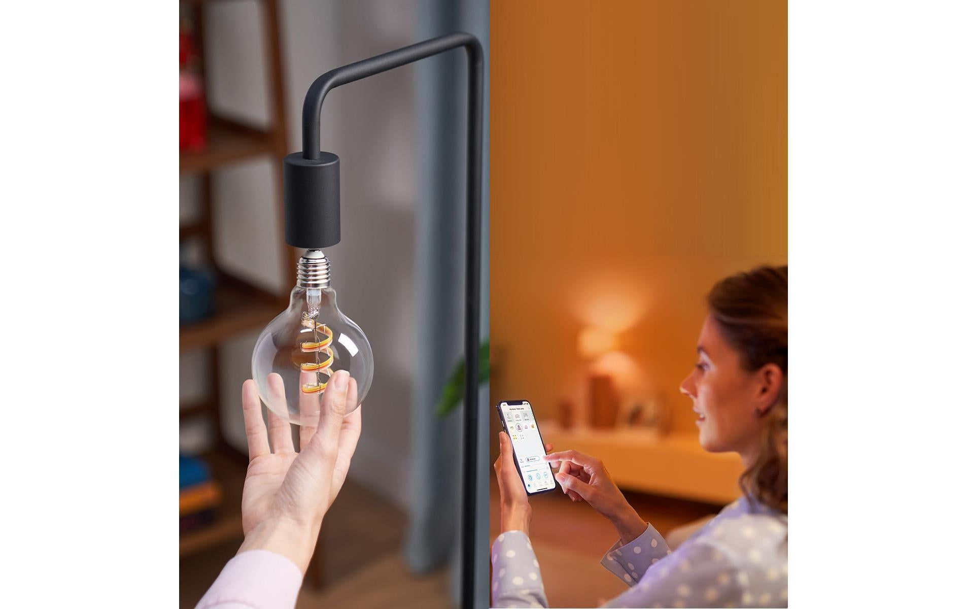 WiZ Smart-Leuchtmittel E27 G95 – 1521 lm, 2200–6500 K, WLAN, dimmbar – Transparent