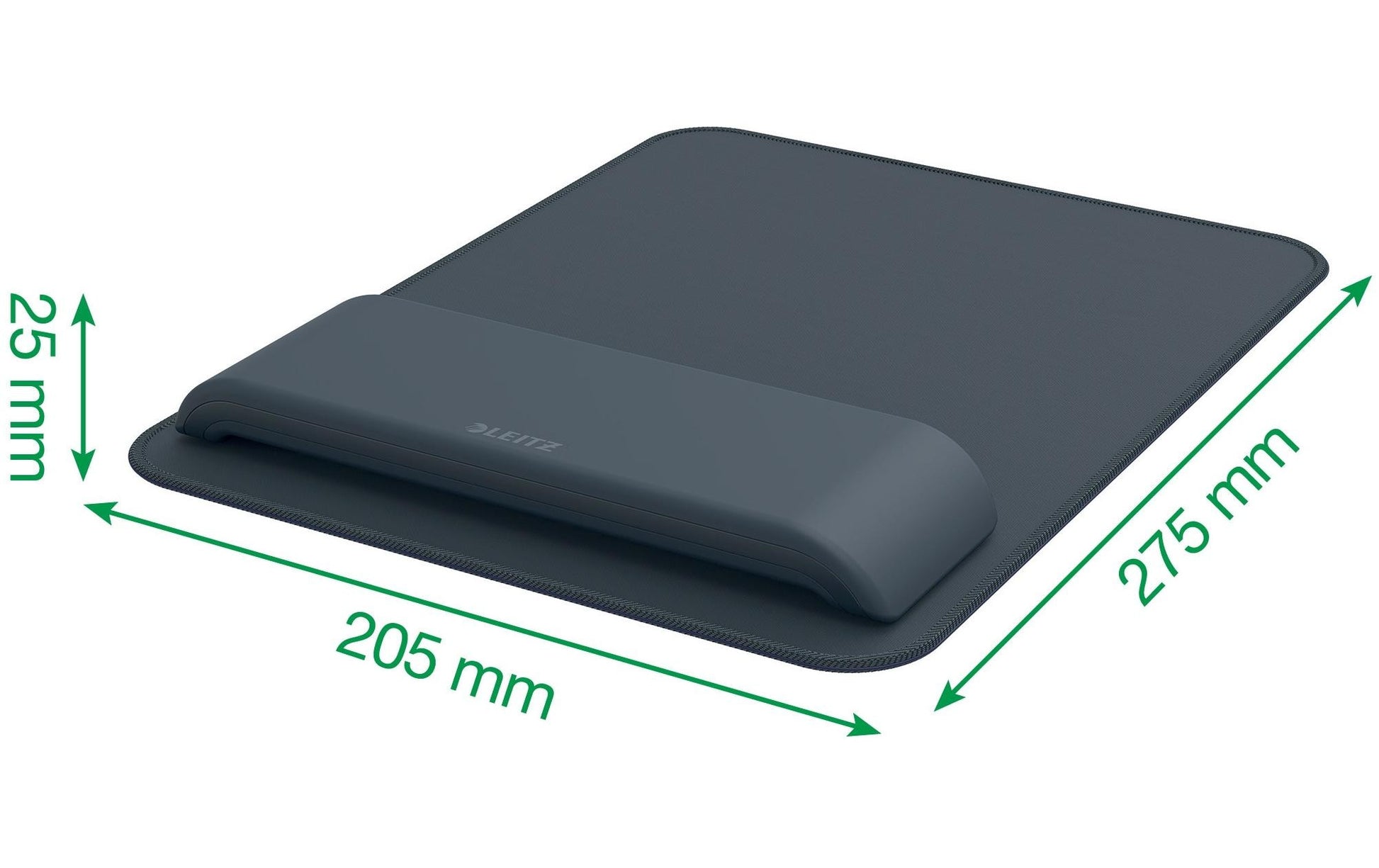 Leitz Mausmatte mit Handgelenkauflage – Ergo – Schaumstoff – 200×260×3 mm – Grau