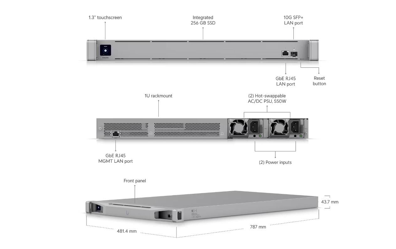 Ubiquiti CK-Enterprise – Server Barebone – 1U, Xeon 5218, 32 GB, 3×10G