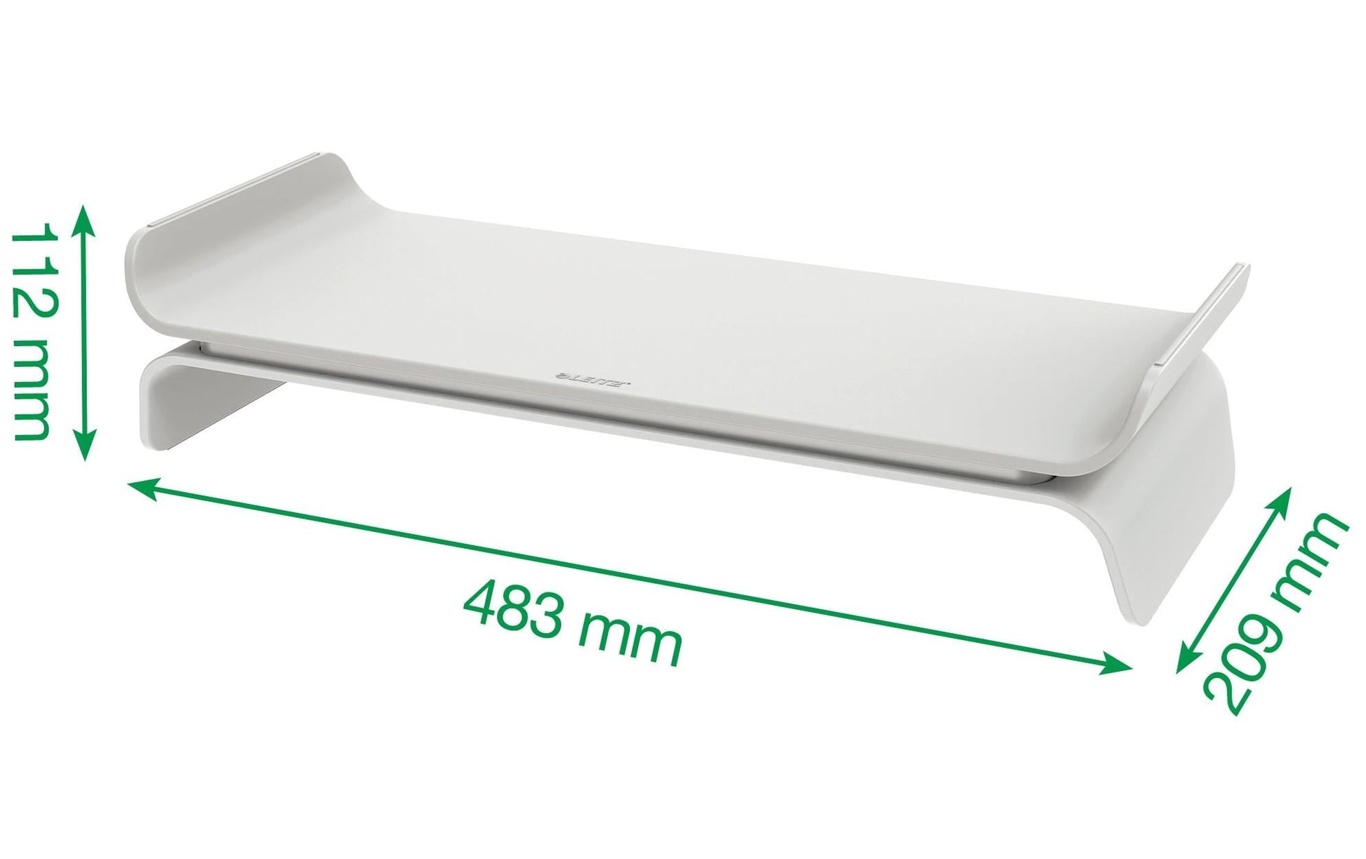 Leitz Ergo – Monitorhalterung, Standfuss, bis 27", 8 kg, höhenverstellbar, hellgrau