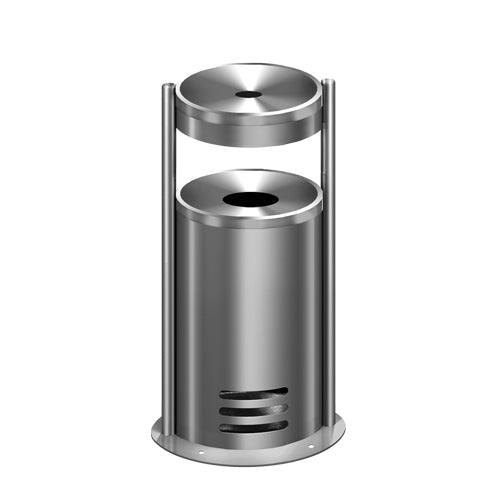 Kerkmann Tec-Art Standascher – 15 l – Edelstahl, rund – selbstlöschend