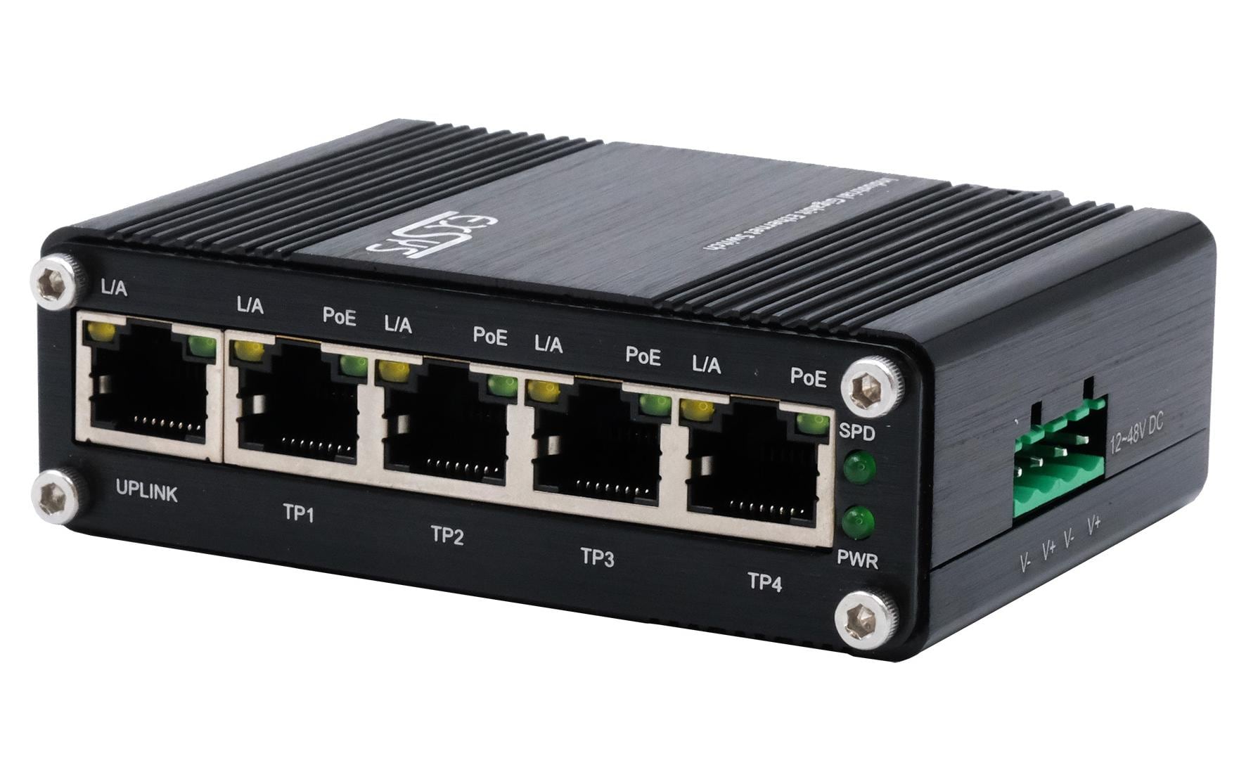 EXSYS EX-62020PoE – Unmanaged Switch – 5× 1G, 4× PoE-Ports (bis 30 W/Port), DIN-Schiene, IP40
