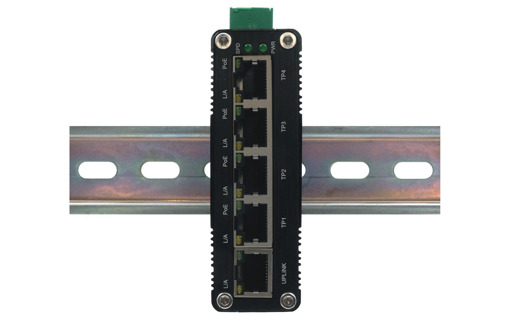 EXSYS EX-62020PoE – Unmanaged Switch – 5× 1G, 4× PoE-Ports (bis 30 W/Port), DIN-Schiene, IP40