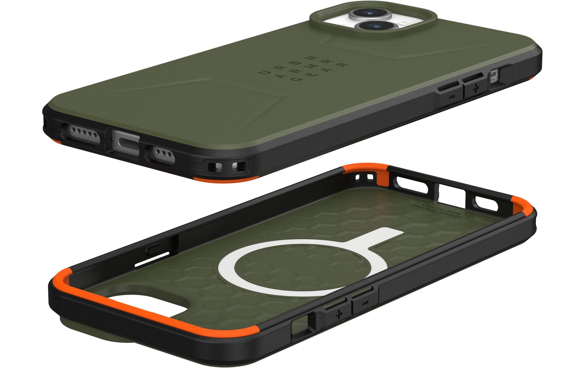 Urban Armor Gear UAG – Backcover Civilian – für Apple iPhone 15 Plus – Olivgrün – MagSafe-kompatibel