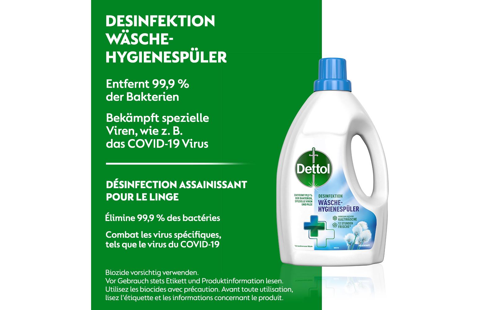 Dettol Desinfektions-Waschmittel für Universal – Frisch – 1,5 l – desinfizierend