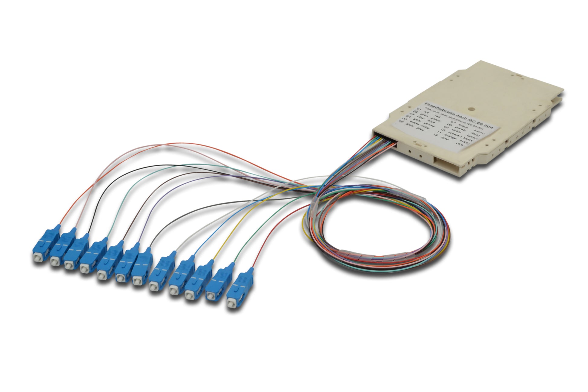 Digitus LWL-Kupplung – 12× SC, Singlemode (OS2), Mehrfarbig