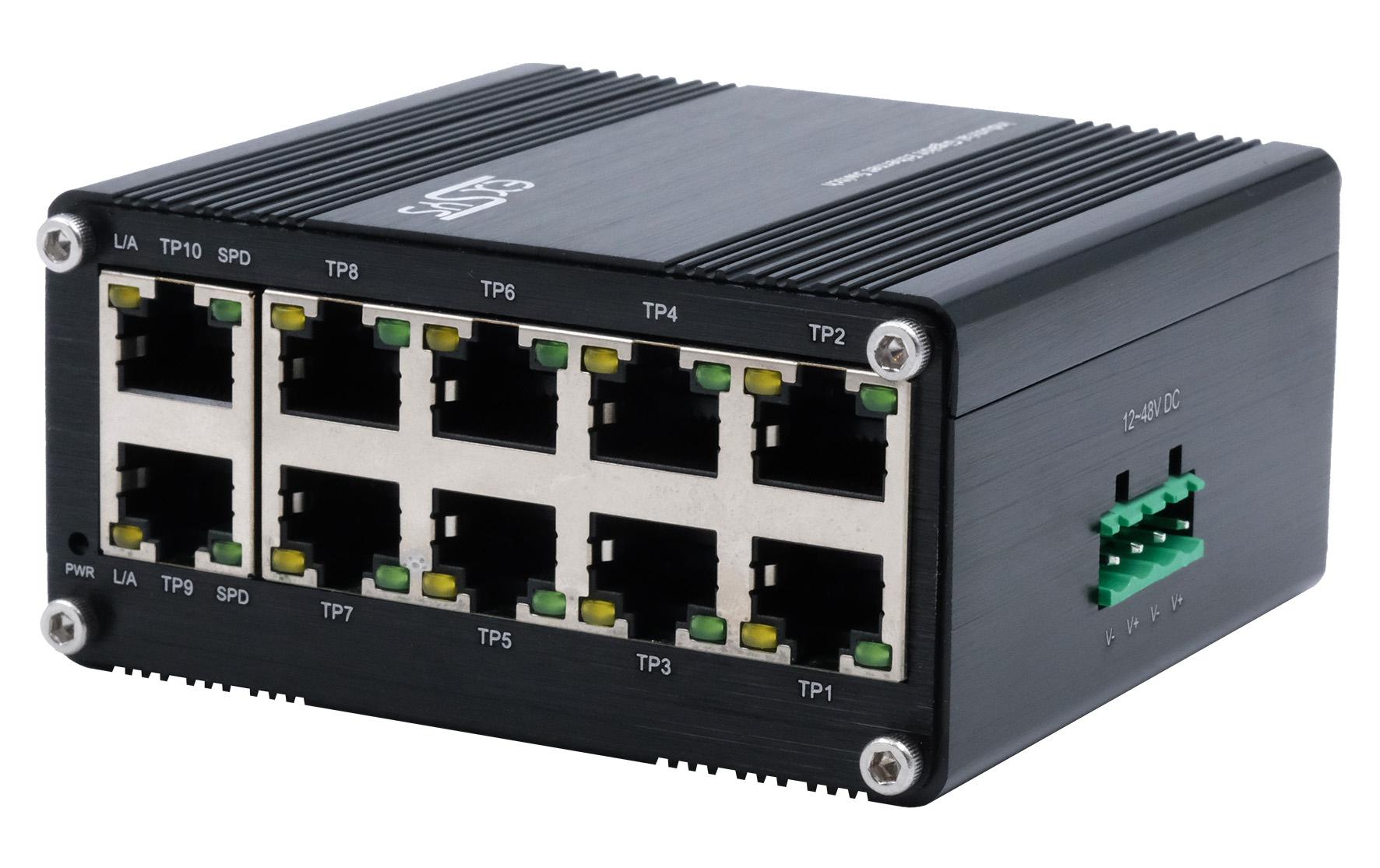 EXSYS EX-62025 – Unmanaged Switch – 10× 1G, Hutschiene, IP40