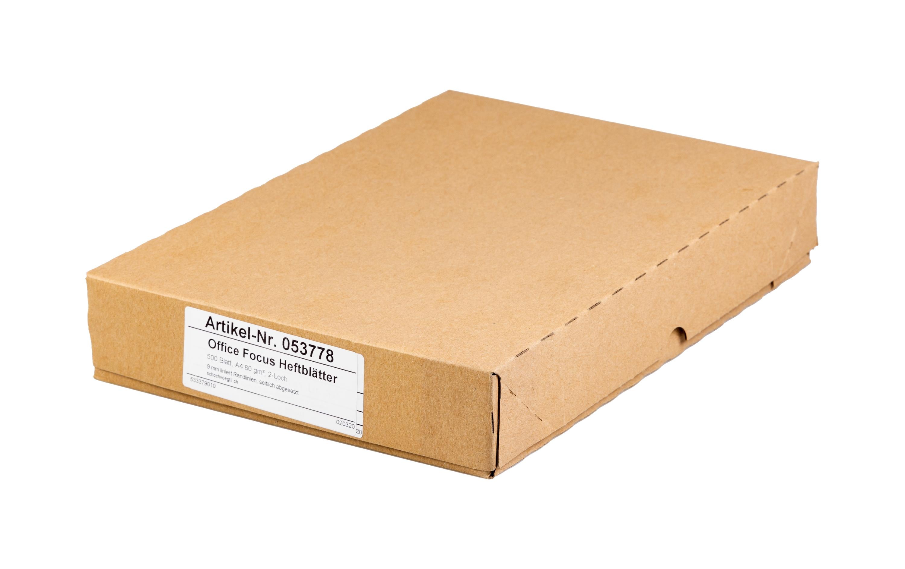 Office focus Ringbucheinlagen – A4 – liniert 9 mm, mit Rand – 2-Loch – 500 Blatt