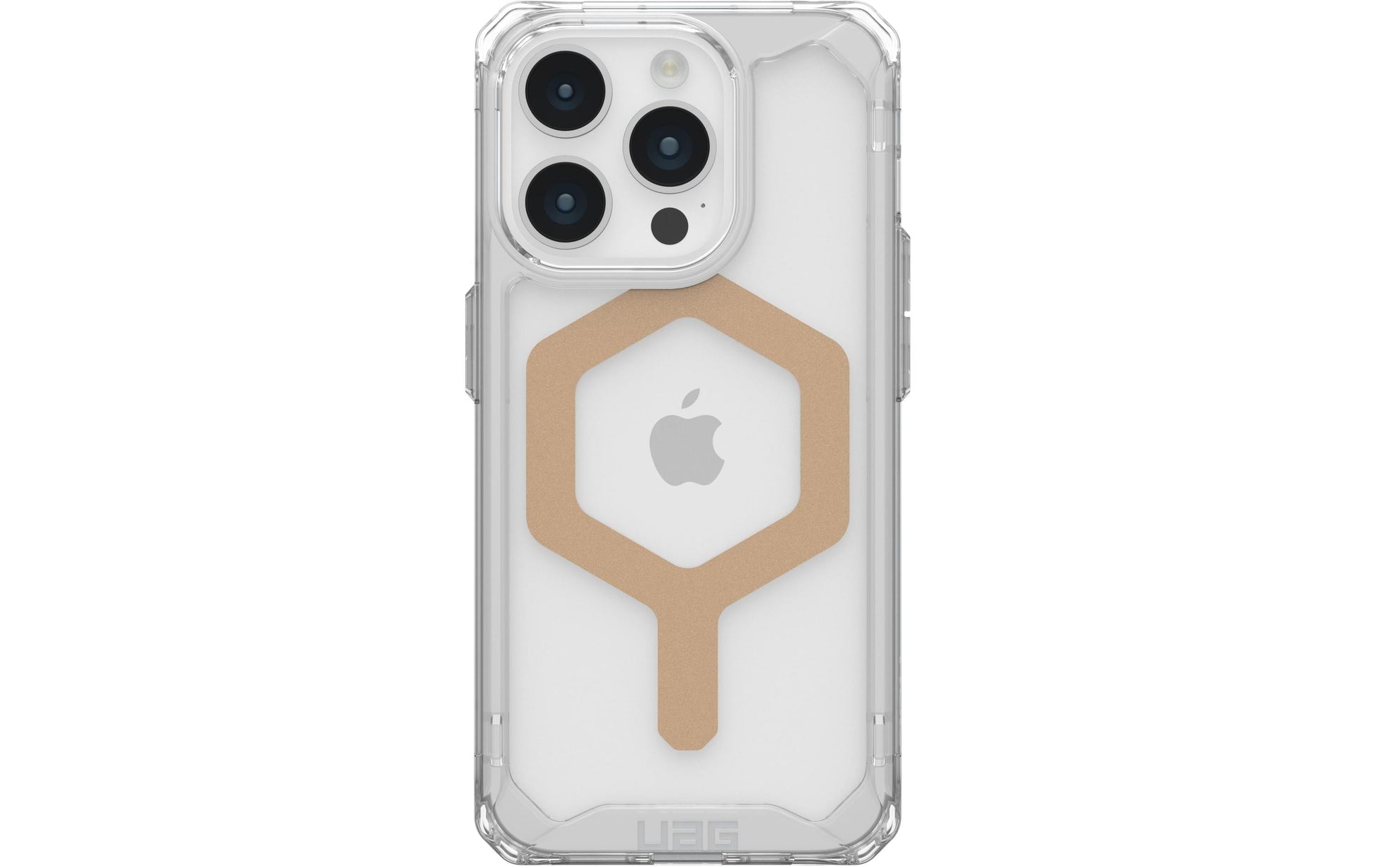 Urban Armor Gear UAG – Backcover Plyo – für Apple iPhone 15 Pro – transparent/gold – TPU/PC – MagSafe-kompatibel