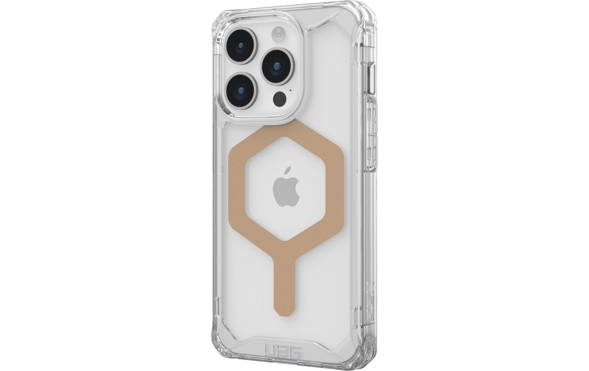 Urban Armor Gear UAG – Backcover Plyo – für Apple iPhone 15 Pro – transparent/gold – TPU/PC – MagSafe-kompatibel