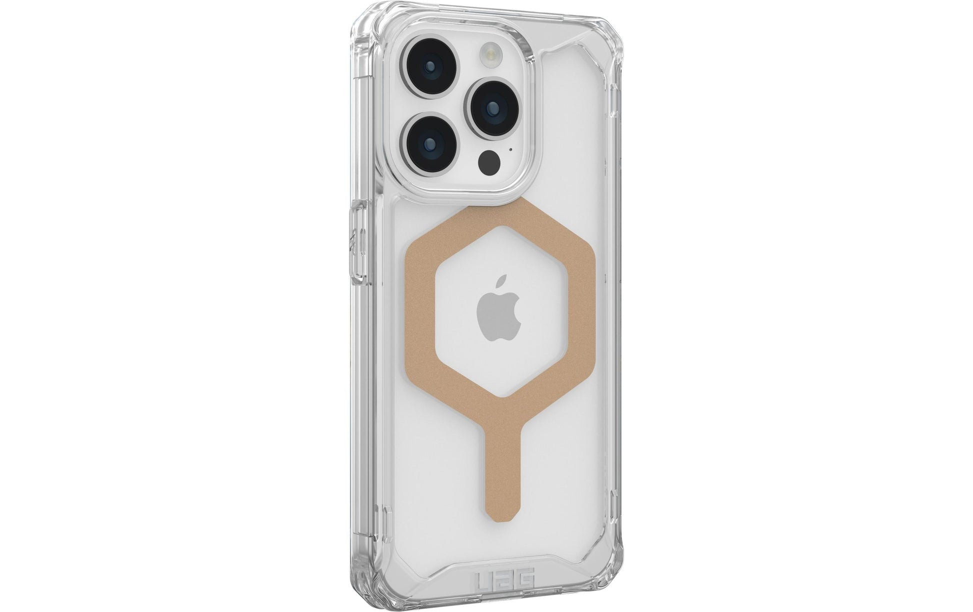 Urban Armor Gear UAG – Backcover Plyo – für Apple iPhone 15 Pro – transparent/gold – TPU/PC – MagSafe-kompatibel
