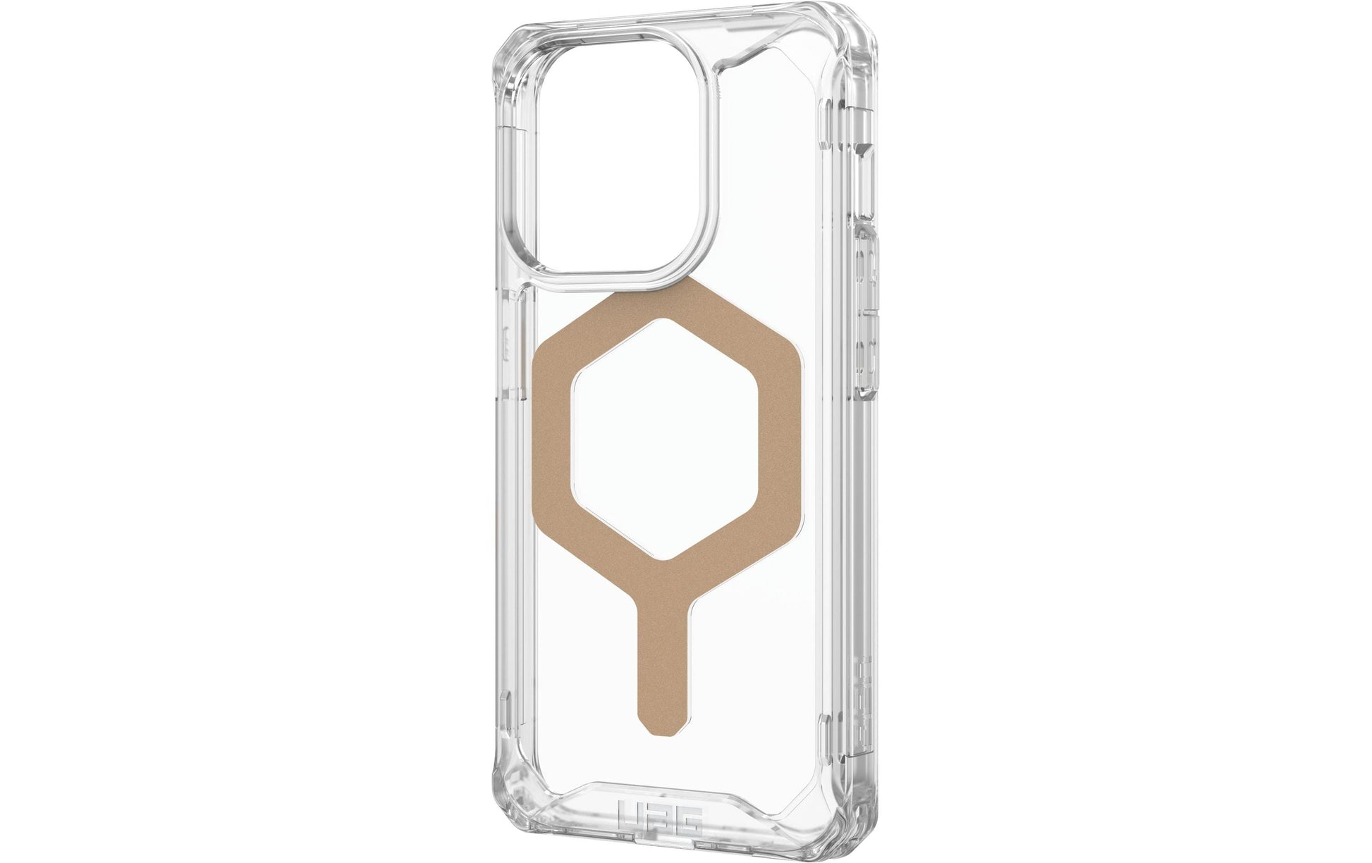 Urban Armor Gear UAG – Backcover Plyo – für Apple iPhone 15 Pro – transparent/gold – TPU/PC – MagSafe-kompatibel