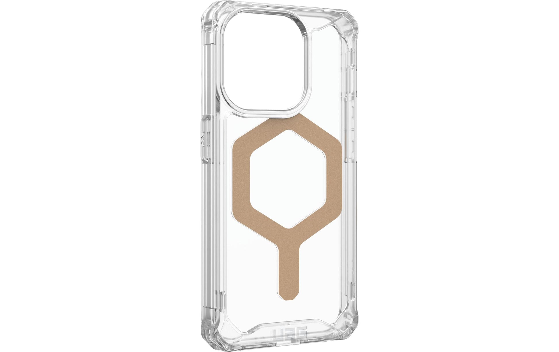 Urban Armor Gear UAG – Backcover Plyo – für Apple iPhone 15 Pro – transparent/gold – TPU/PC – MagSafe-kompatibel