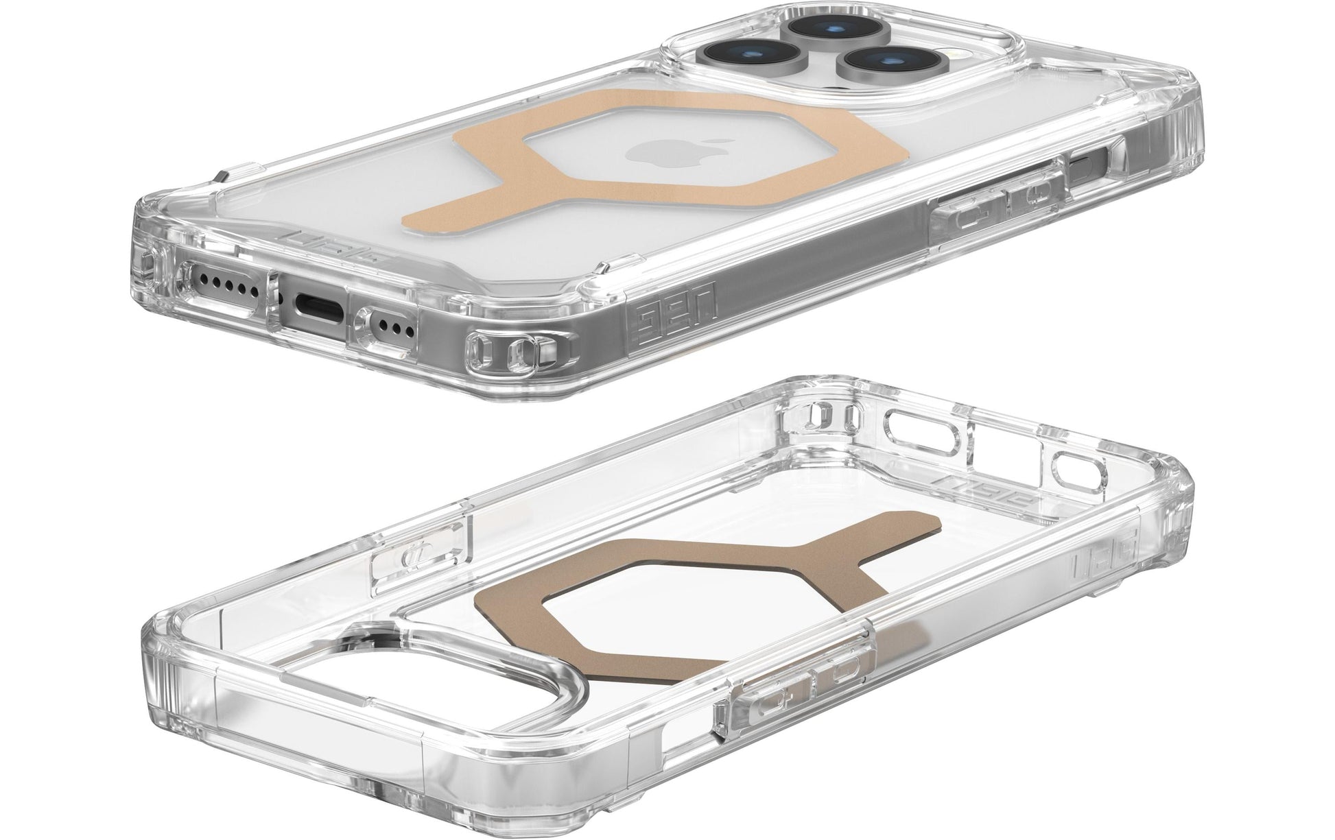 Urban Armor Gear UAG – Backcover Plyo – für Apple iPhone 15 Pro – transparent/gold – TPU/PC – MagSafe-kompatibel