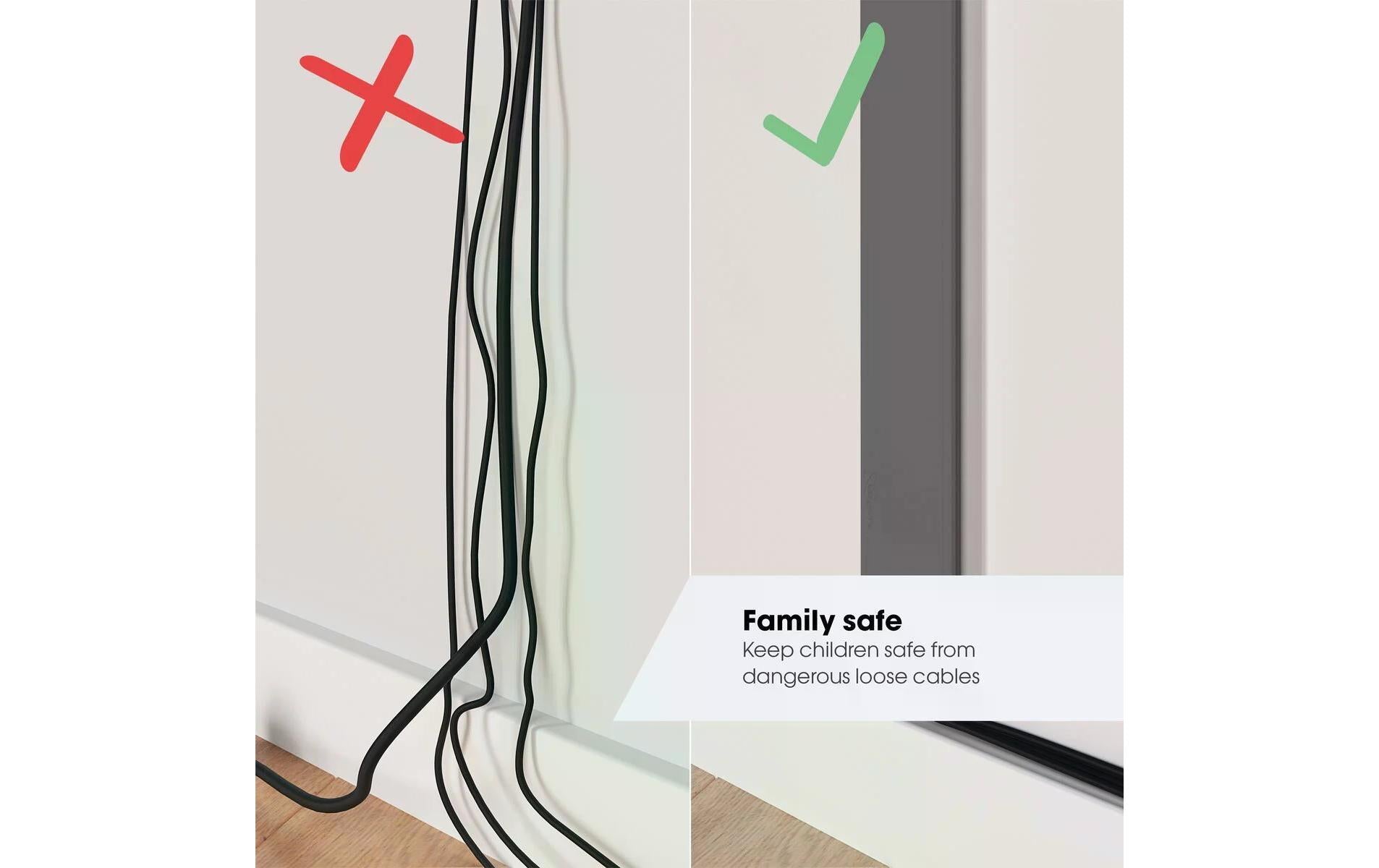Vogel's TVA6000B Wandkanal – 59 × 14 mm – 0,8 m – Kunststoff – Schwarz, selbstklebend