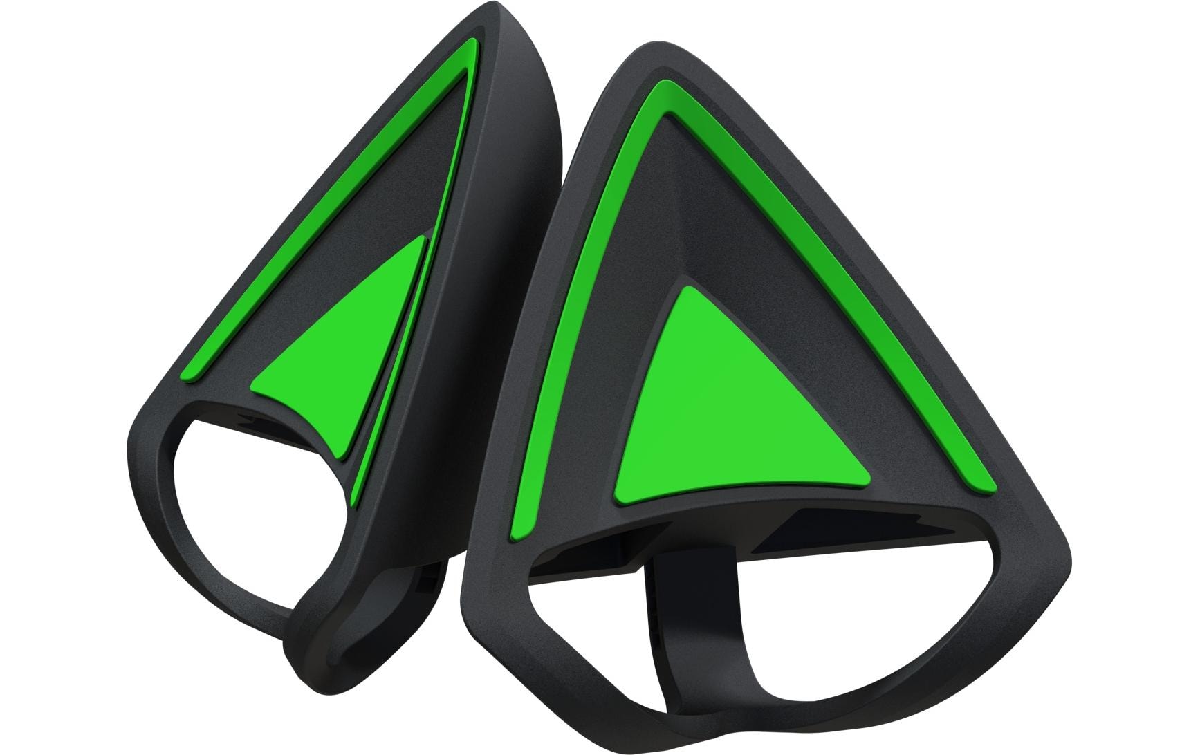 Razer Kitty Ears V2 – Modifikations-Satz – Silikon, Schwarz/Grün – 2er-Set
