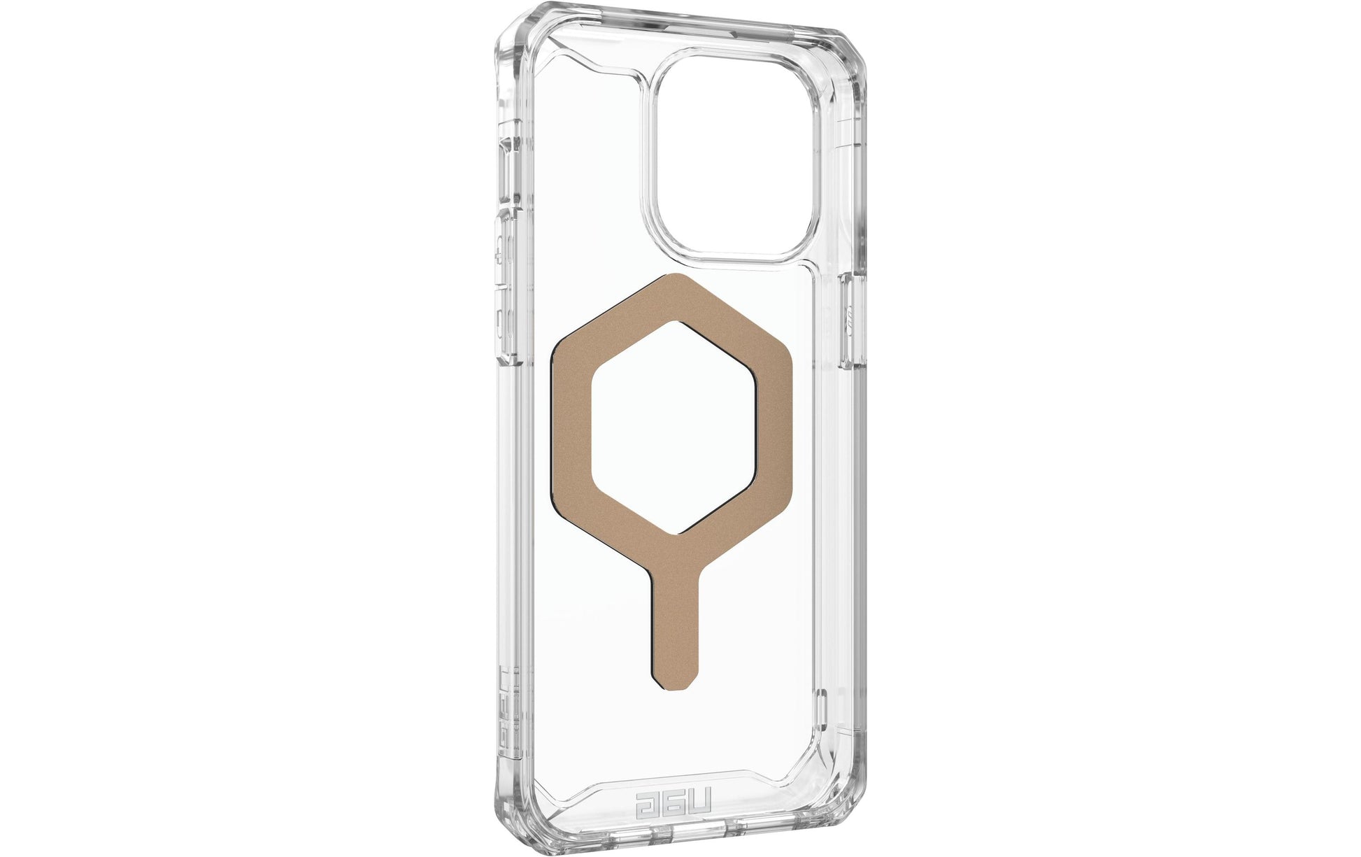 Urban Armor Gear UAG Plyo – Rückcover – für Apple iPhone 15 Pro Max – MagSafe, PC+TPU, Transparent/Gold, bis 4,8 m sturzsicher