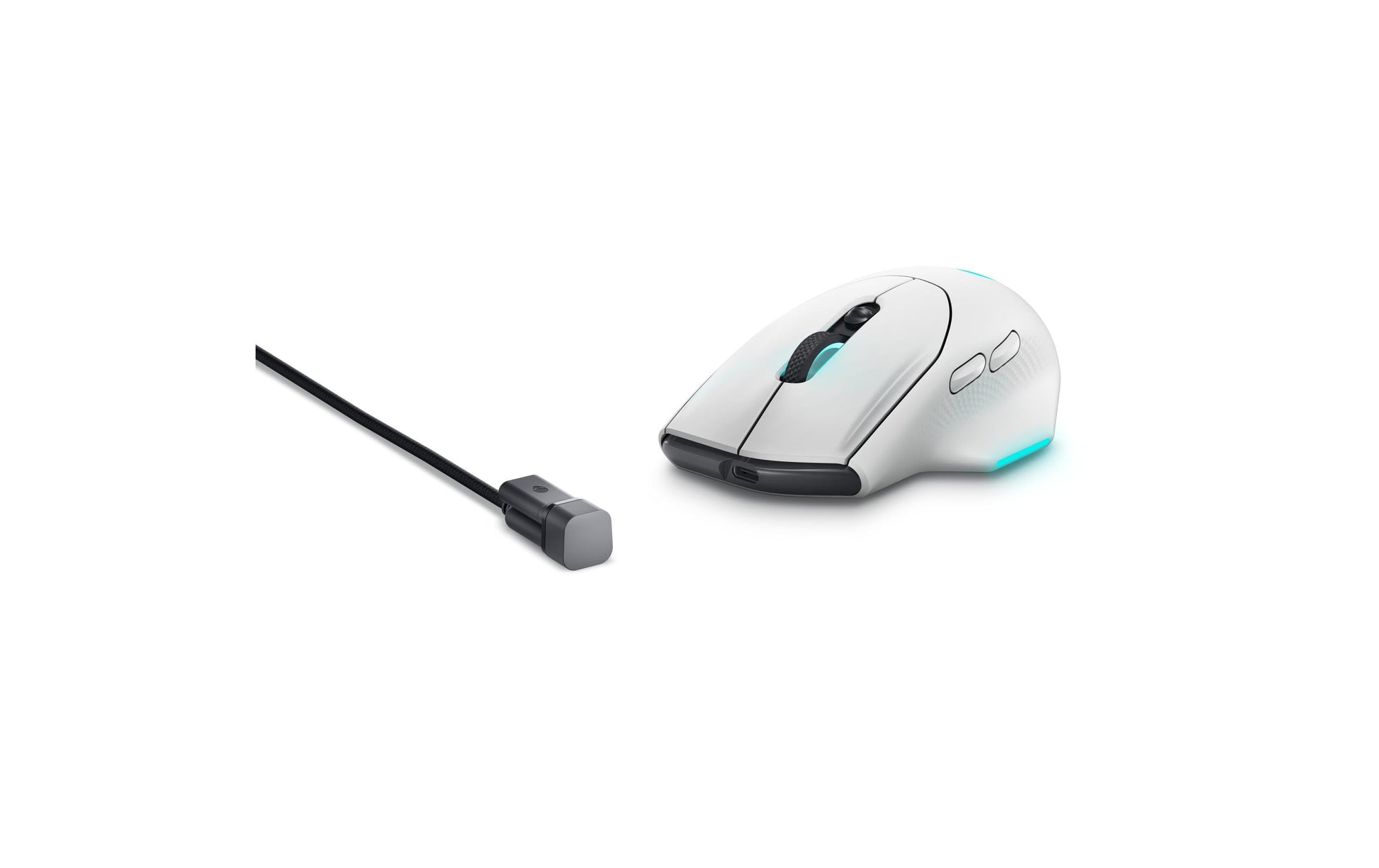 Alienware AW620M – Gaming-Maus – Kabellos (2,4 GHz), 26000 DPI, RGB-Beleuchtung, rechts, Weiss