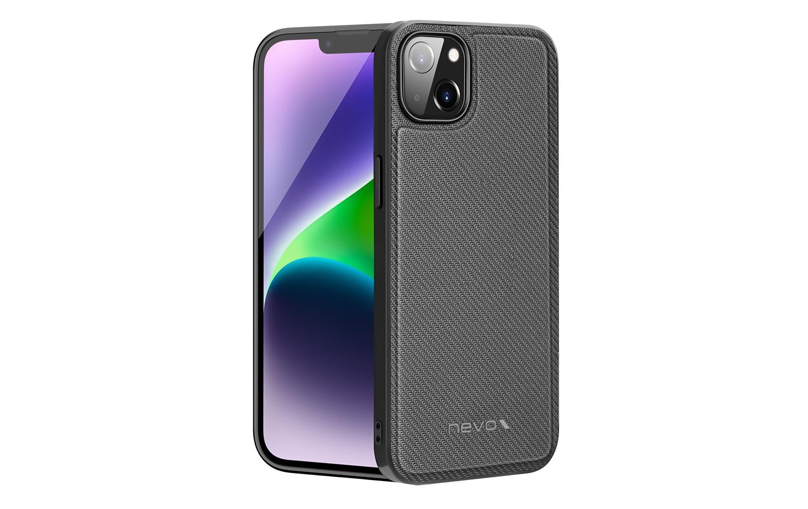 nevox StyleShell NYLO Backcover – für Apple iPhone 15 Plus, Nylon+TPU, Schwarz