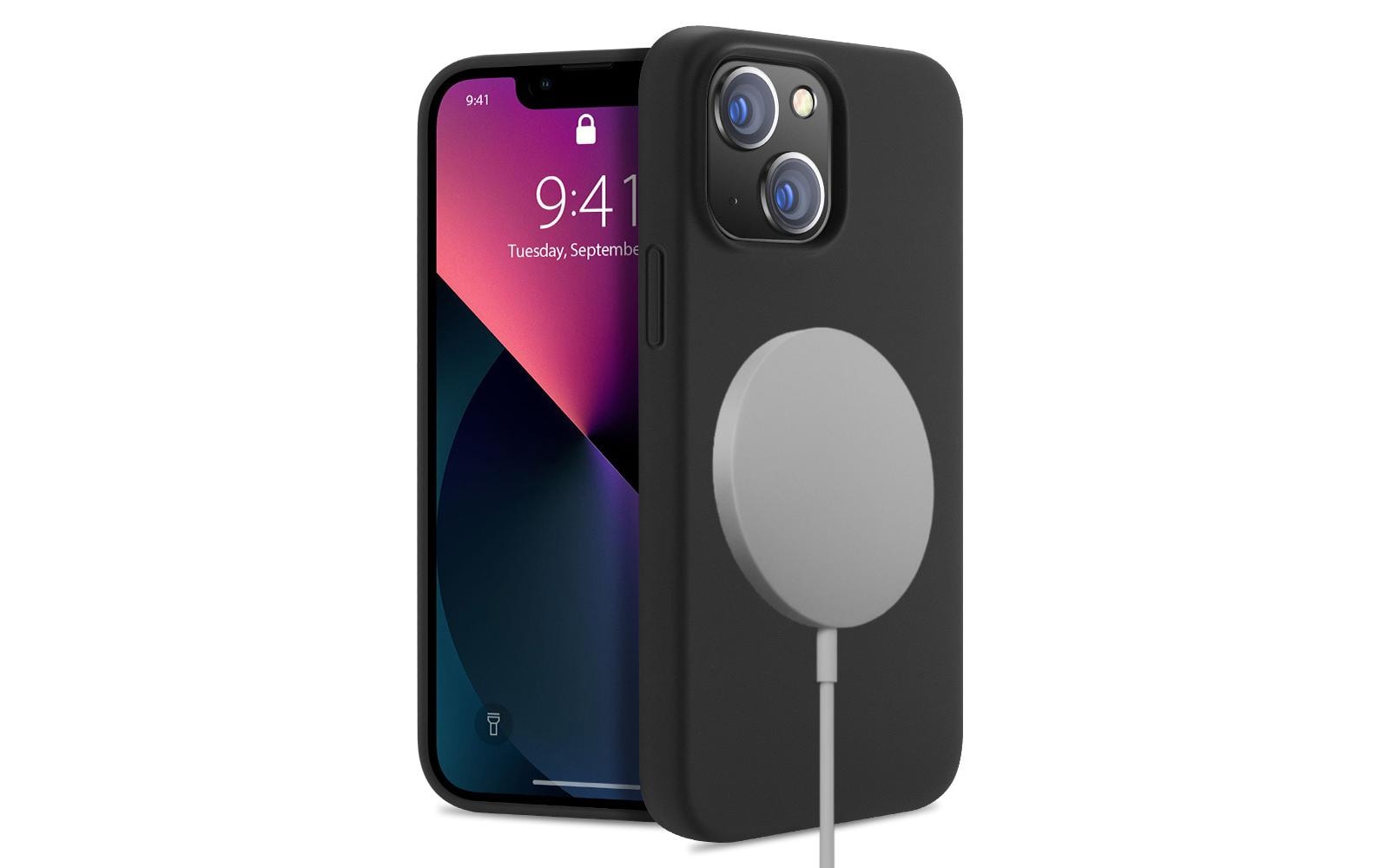 nevox StyleShell Shock Backcover – für Apple iPhone 15 Plus, MagSafe, Silikon, Schwarz