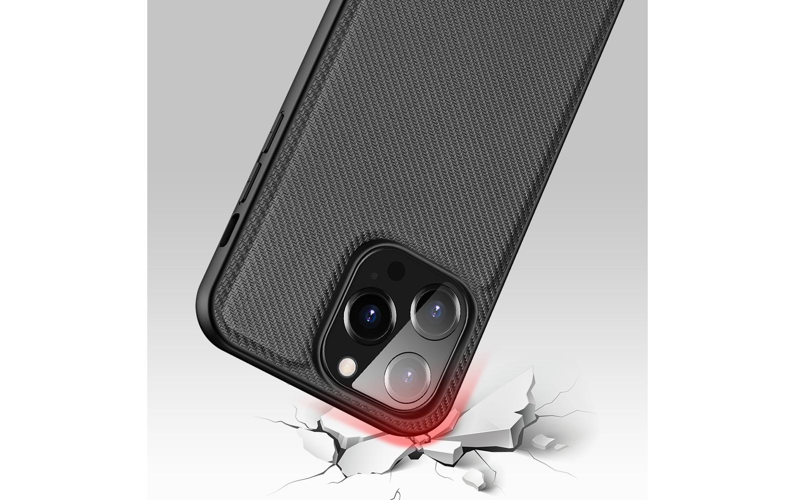 nevox StyleShell Nylo Backcover – für Apple iPhone 15 Pro Max, Nylon+PC+TPU, schwarz
